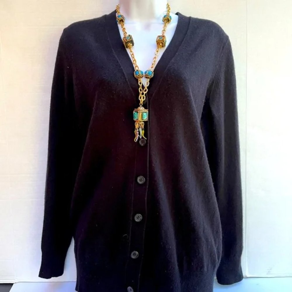 J. Crew Cashmere blend long black cardigan